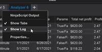 NinjaTrader - Strategy Analyzer Logs